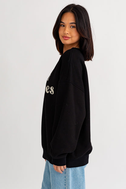 Good Vibes Only Embroidery Sweatshirt