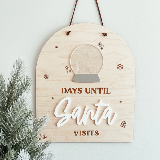 Snow Globe Dry Erase Christmas Countdown Sign Ornament