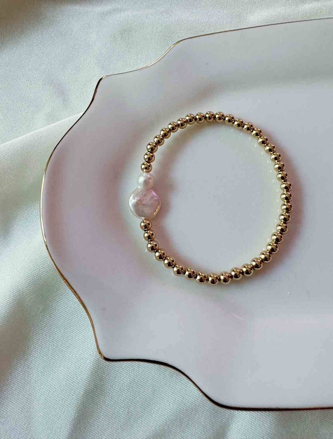 Baroque Pearl Stretch Beads Bracelet