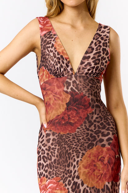 Zara Blooms Leopard Dress