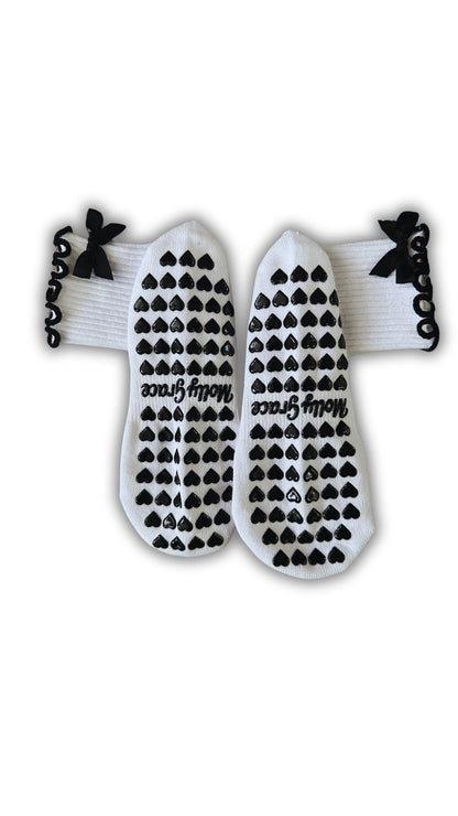 Black Bow Grip Socks