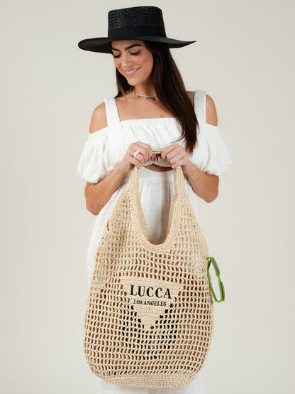 Oversized "Lucca" Straw Tote