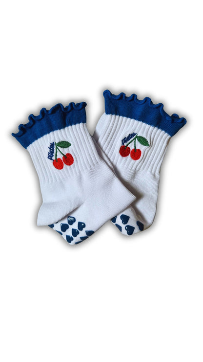 "Pilates" Cherry Grip Socks