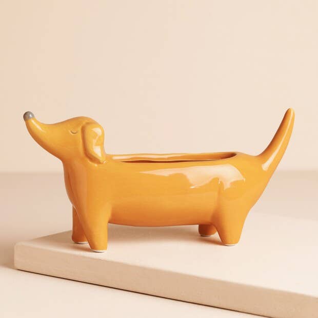 Mr. Dachshund Dog Planter