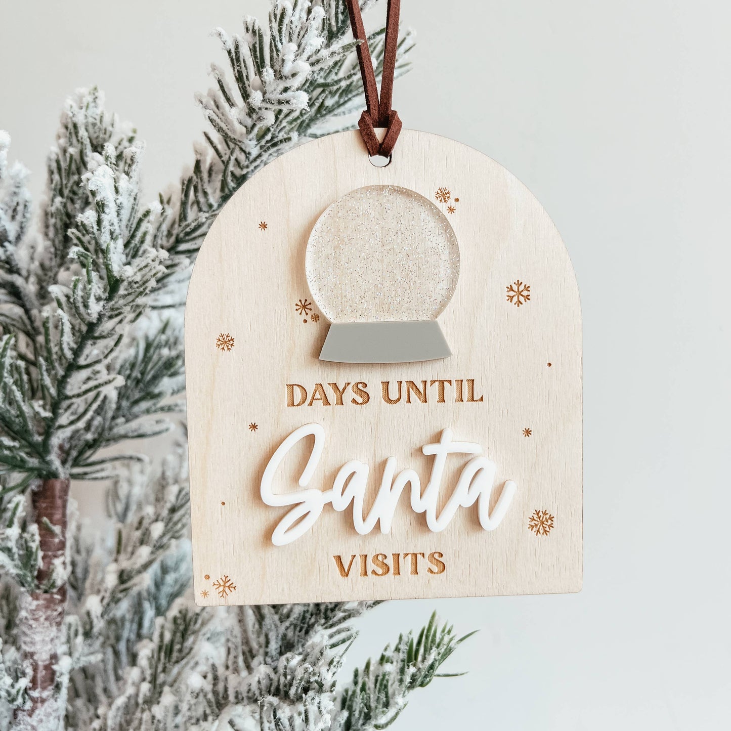 Days Until Christmas Snow Globe Christmas Ornament