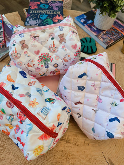 Large - Handmade Quilted Makeup Bags