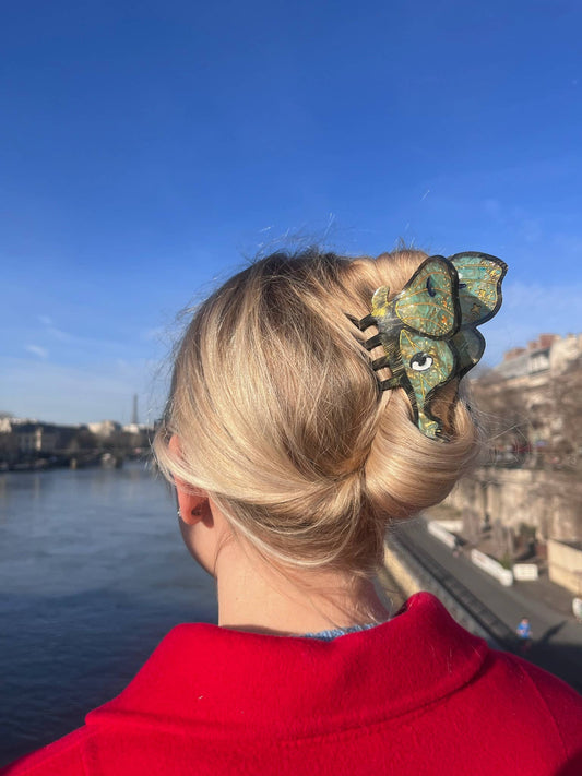 Luna Moth Claw Hair Clip