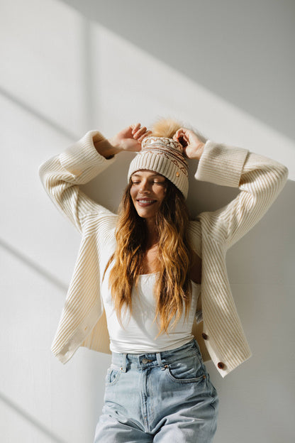 Aspen Knit Print Beanie