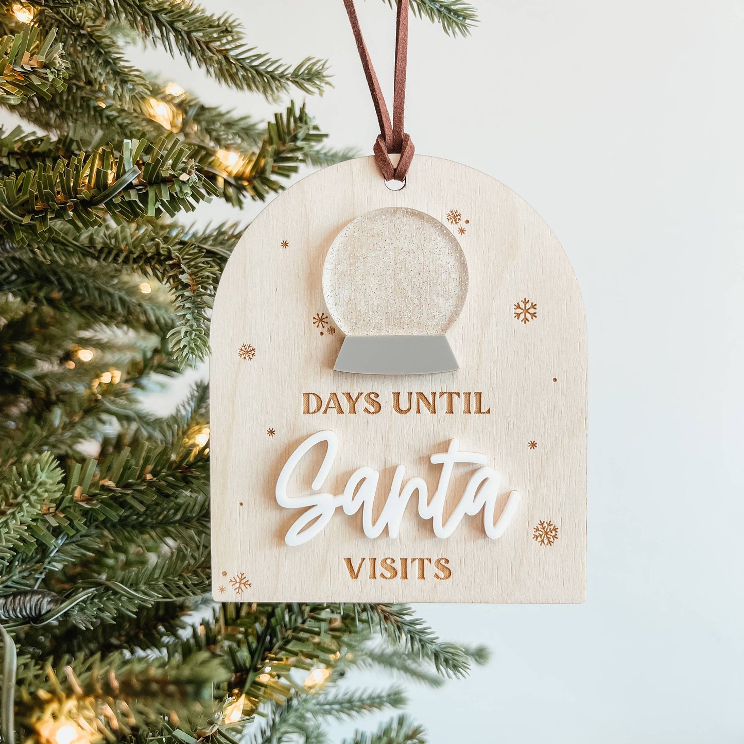 Days Until Christmas Snow Globe Christmas Ornament