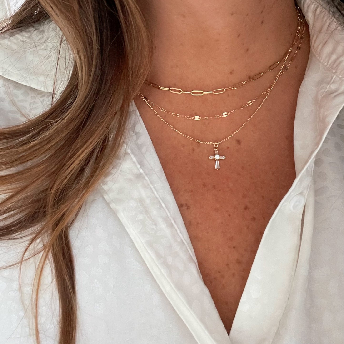 Crystalline Cross Necklace