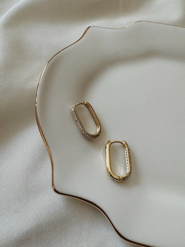 Thea Pave Hoop Earrings