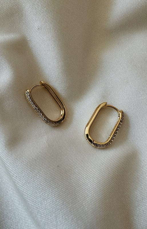 Thea Pave Hoop Earrings