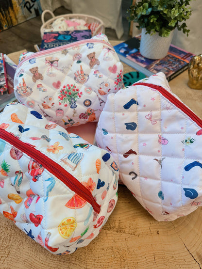 Large - Handmade Quilted Makeup Bags