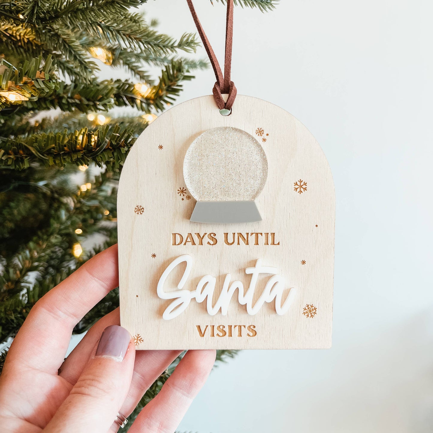 Days Until Christmas Snow Globe Christmas Ornament