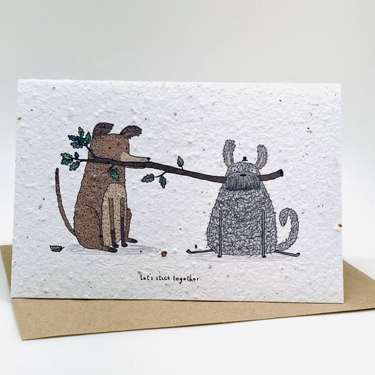 Let's Stick Together | Growing Paper Greeting Card