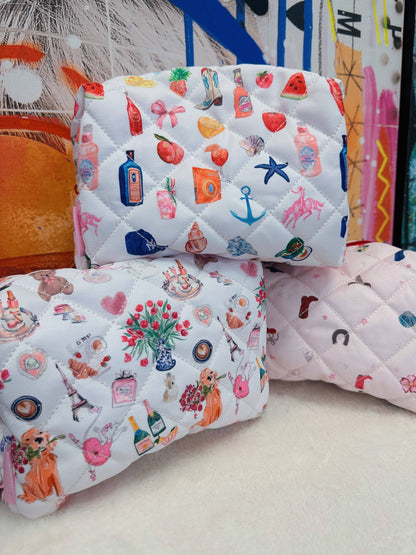 Large - Handmade Quilted Makeup Bags