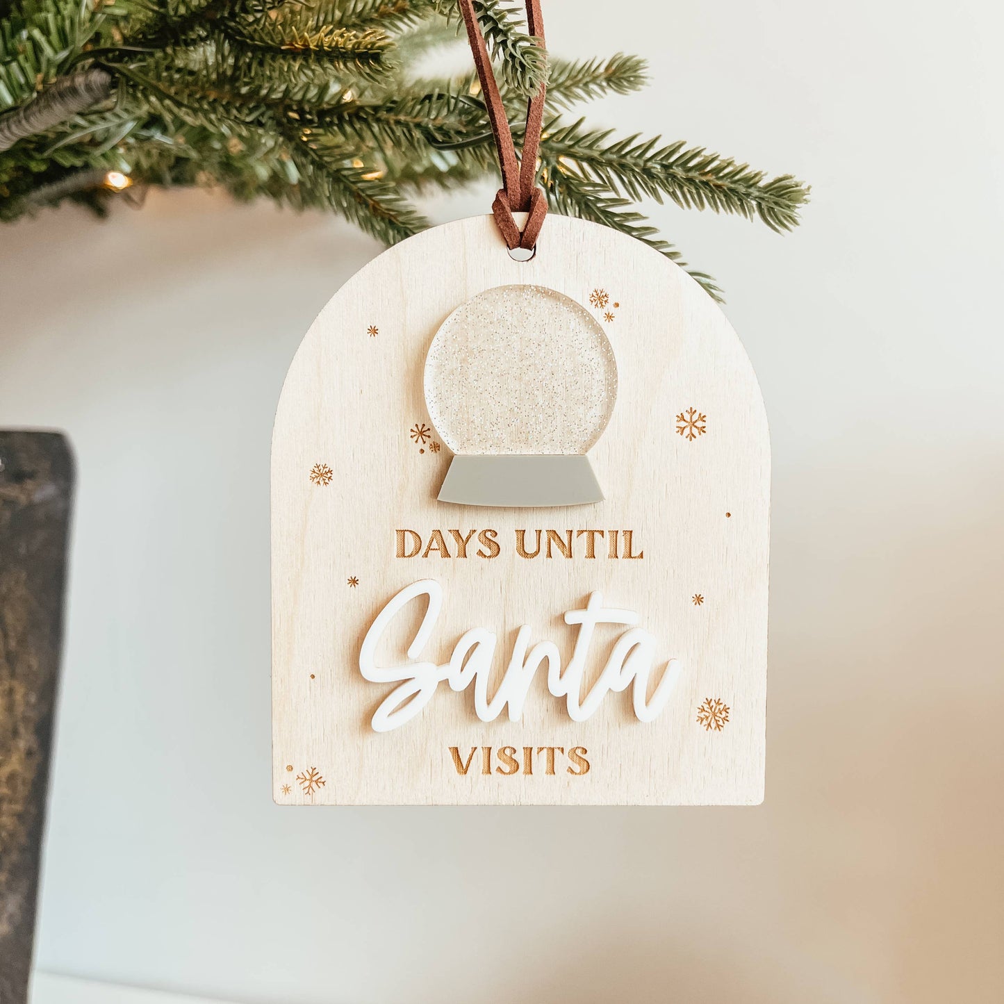 Days Until Christmas Snow Globe Christmas Ornament