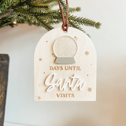 Days Until Christmas Snow Globe Christmas Ornament