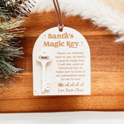 Santa's Magic Key Wooden Christmas Ornament