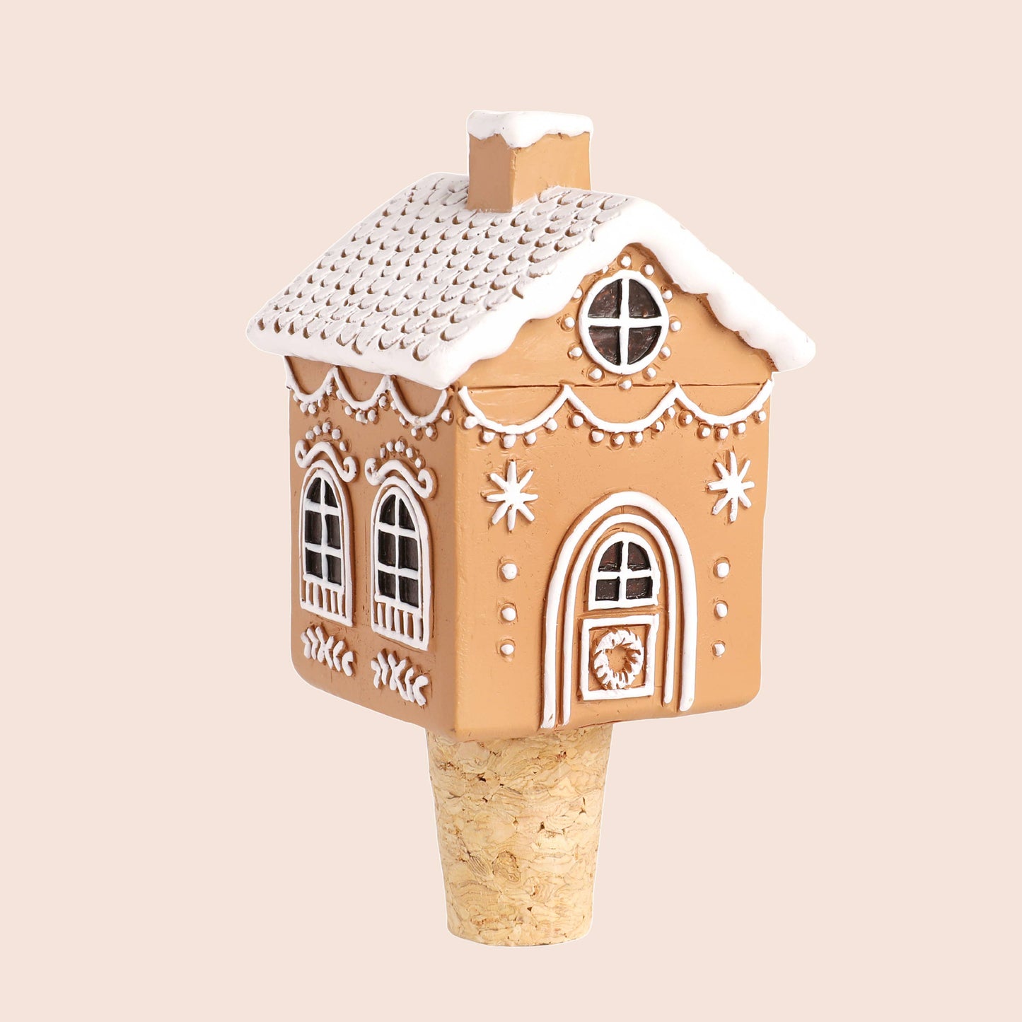 Gingerbread House Cork Bottle Stopper