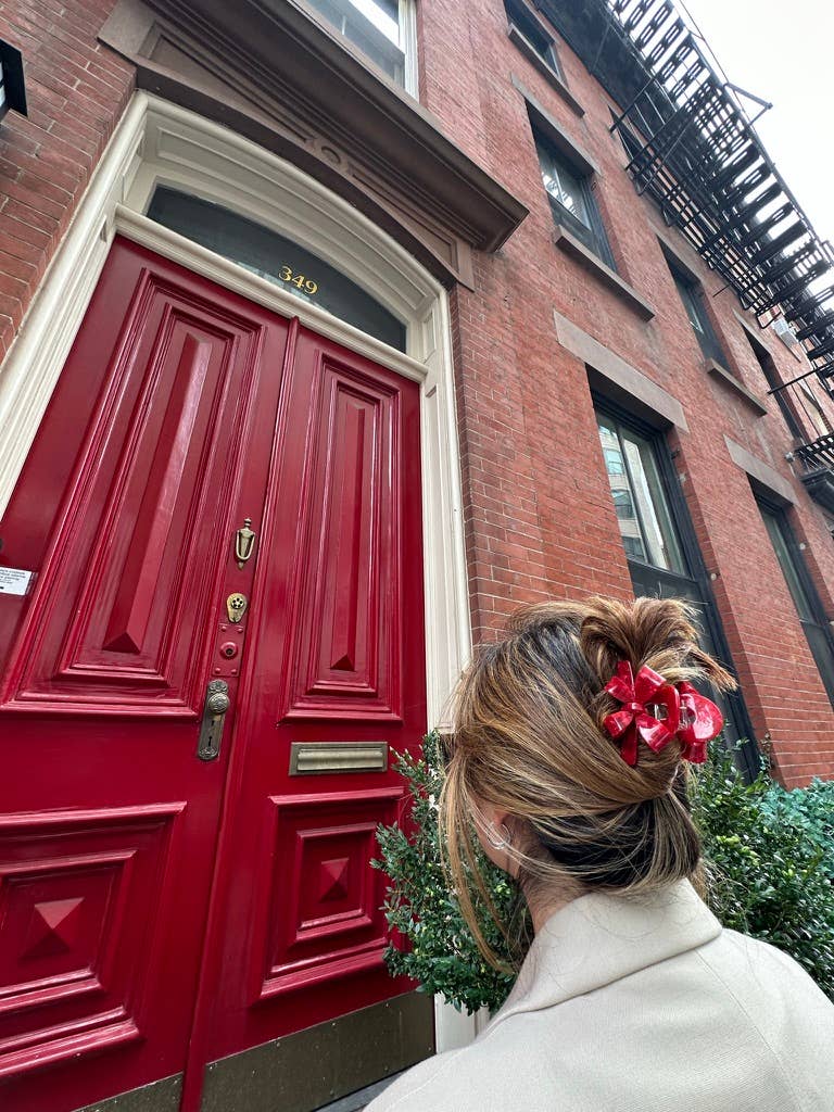 Red Holiday Bow Hair Clip