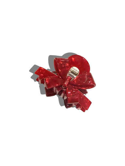 Red Holiday Bow Hair Clip