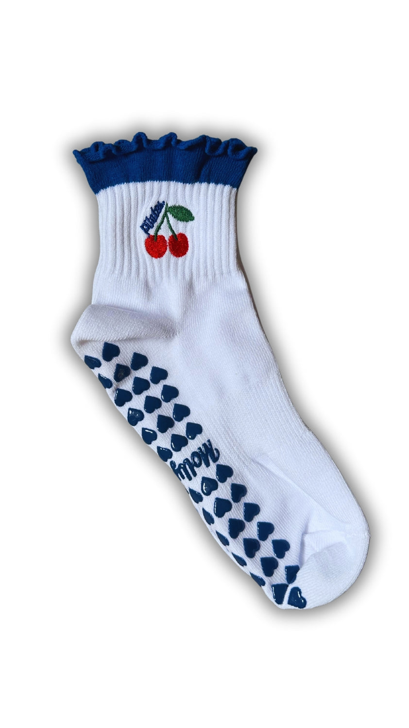 "Pilates" Cherry Grip Socks