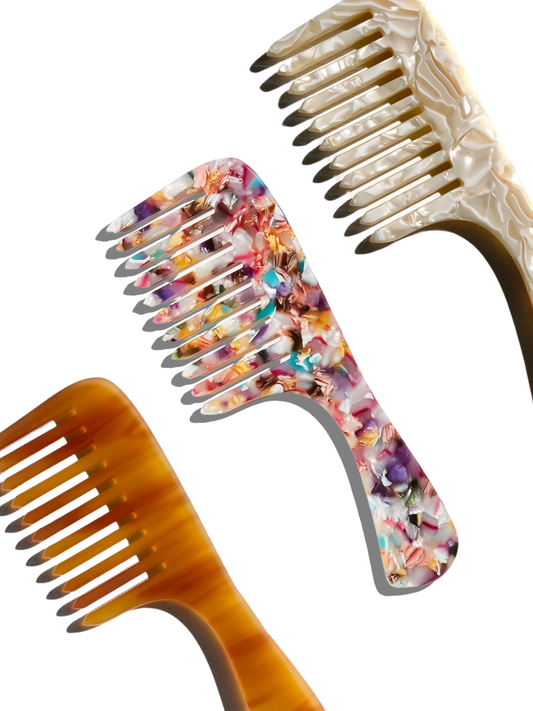 Wide Tooth Acetate Hair Comb | Eco-Friendly