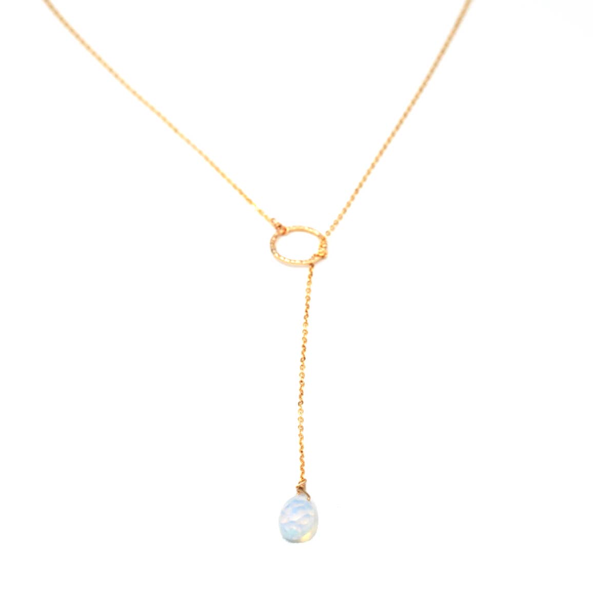 Pull Thru Opalite Lariat Necklace