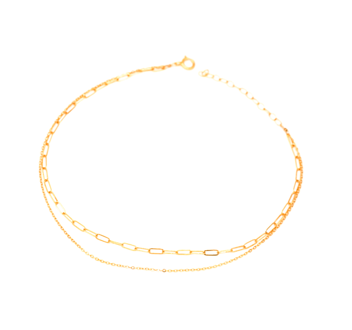 Double Strand Link Chain Anklet