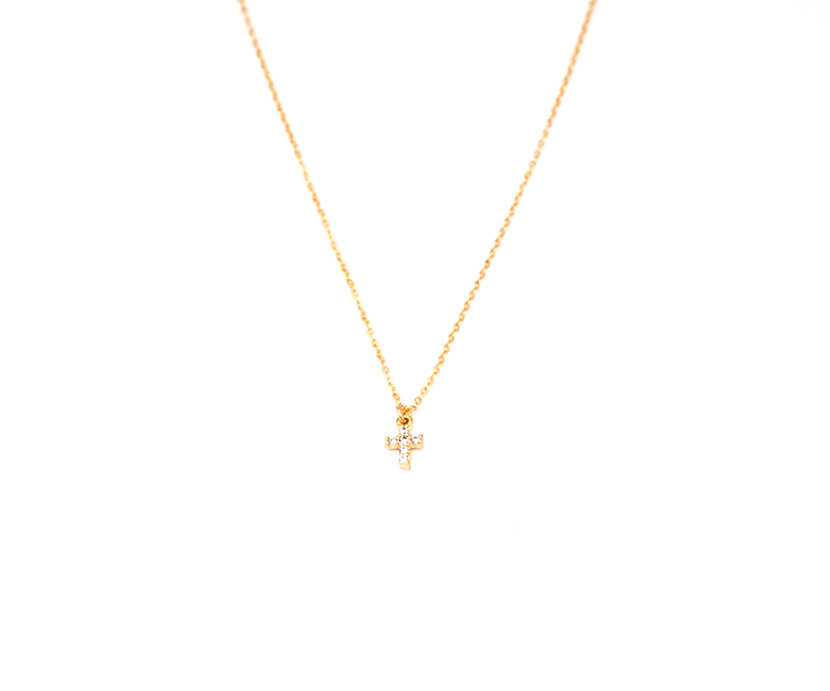 Mini CZ Cross Necklace